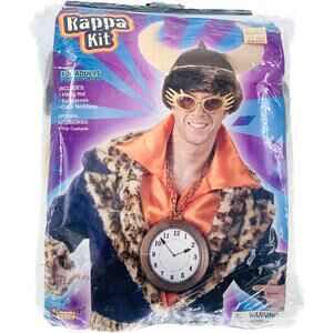 Adult Viking Halloween Costume Brown Plush Hat Horns Fuzzy Ashmen Rappa Kit